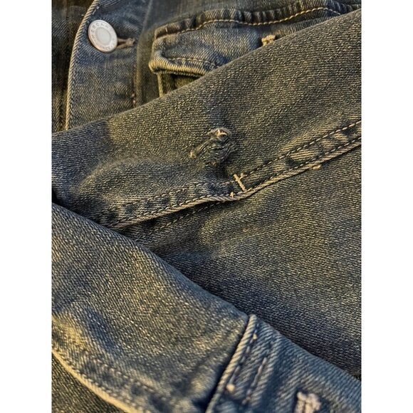 Women's Blue Denim Jacket With Red Rope Embroidery By J.Crew Mercantile - Size S - Picture 7 of 7